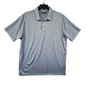 PEBBLE BEACH Mens XXL Blue Micro Dot Dri Luxe Performance Polo Shirt Golf